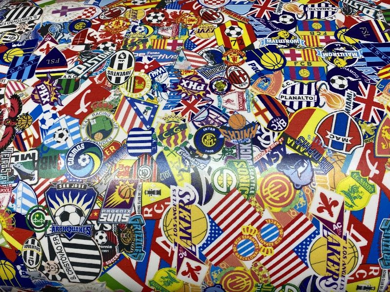 Folia Okleina stickerbomb kluby 50cm samoprzylepna na samochód maskę dach