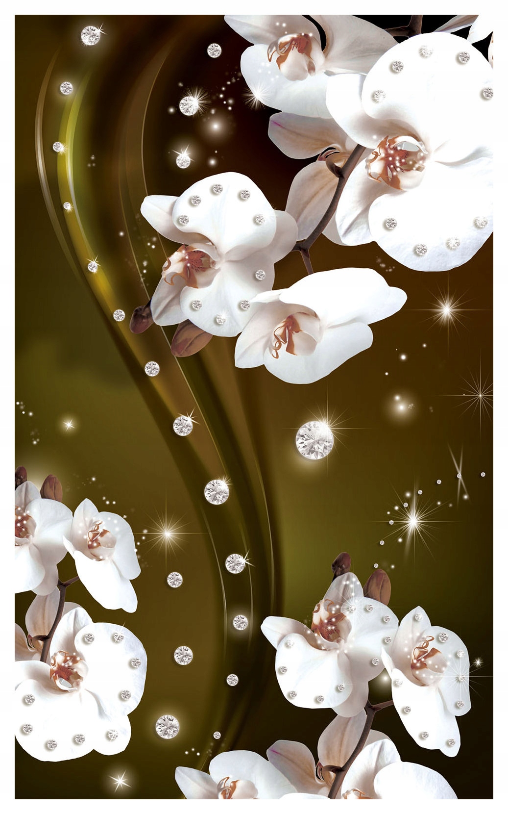 Tapeta Orchidej elegance bílá stříbro šedá perspektiva 206x275 lepidlo
