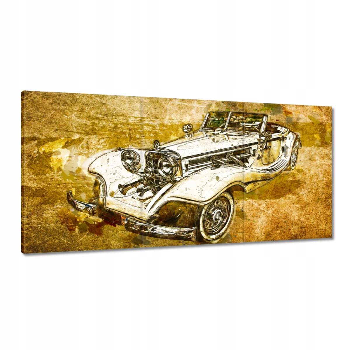 Obrazy 180x90 Historický biely automobil