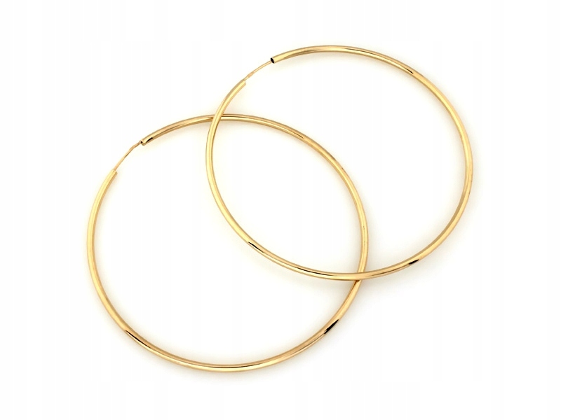 

Złote kolczyki 585 koła 58mm klasyczne kółka 2.78g