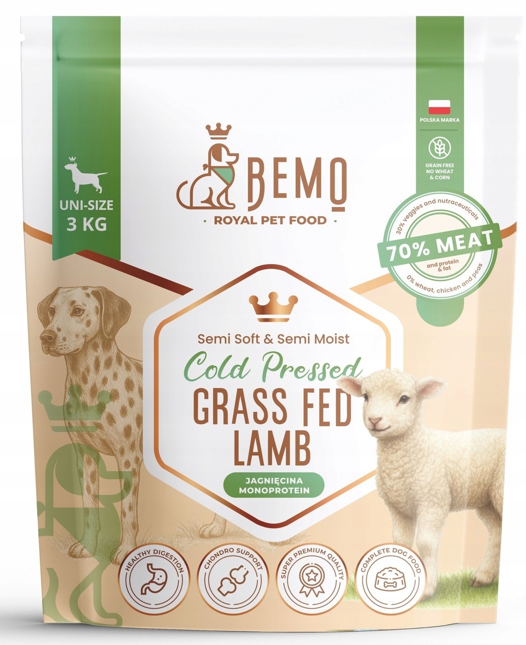 Bemo karma półwilgotna Jagnięcina dla psa 3 kg Cold Pressed