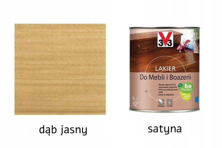 

Lakier mebli i boazerii V33 dąb jasny satyna 1 l