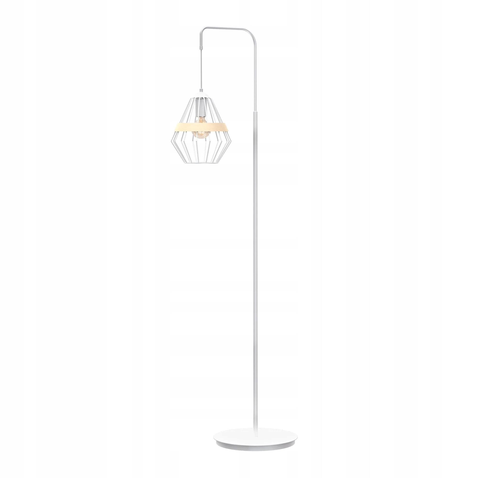 Milagro Podlahová lampa Cliff E27 1x60W Biela/Drevo Kov IP20