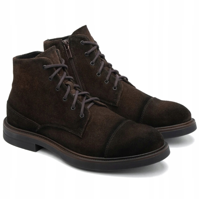 Pánské Kotníkové Boty Ryłko IDFM07__ _DE6F Hnědé hnědé Kůže Velur Vel. .44