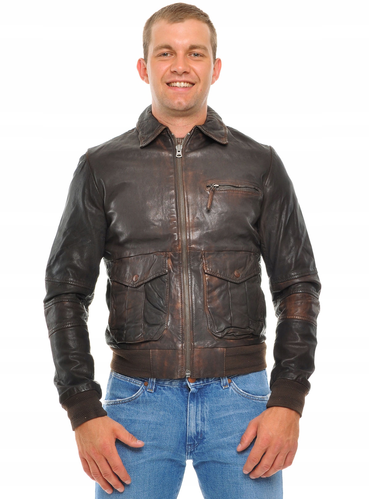 Wrangler kožená bunda Leather Jacket S 36
