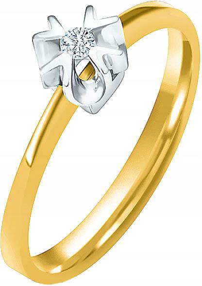 Zlatý prstýnek 585, zásnubní diamant 24 25 26, módní, elegantní vzor 14k