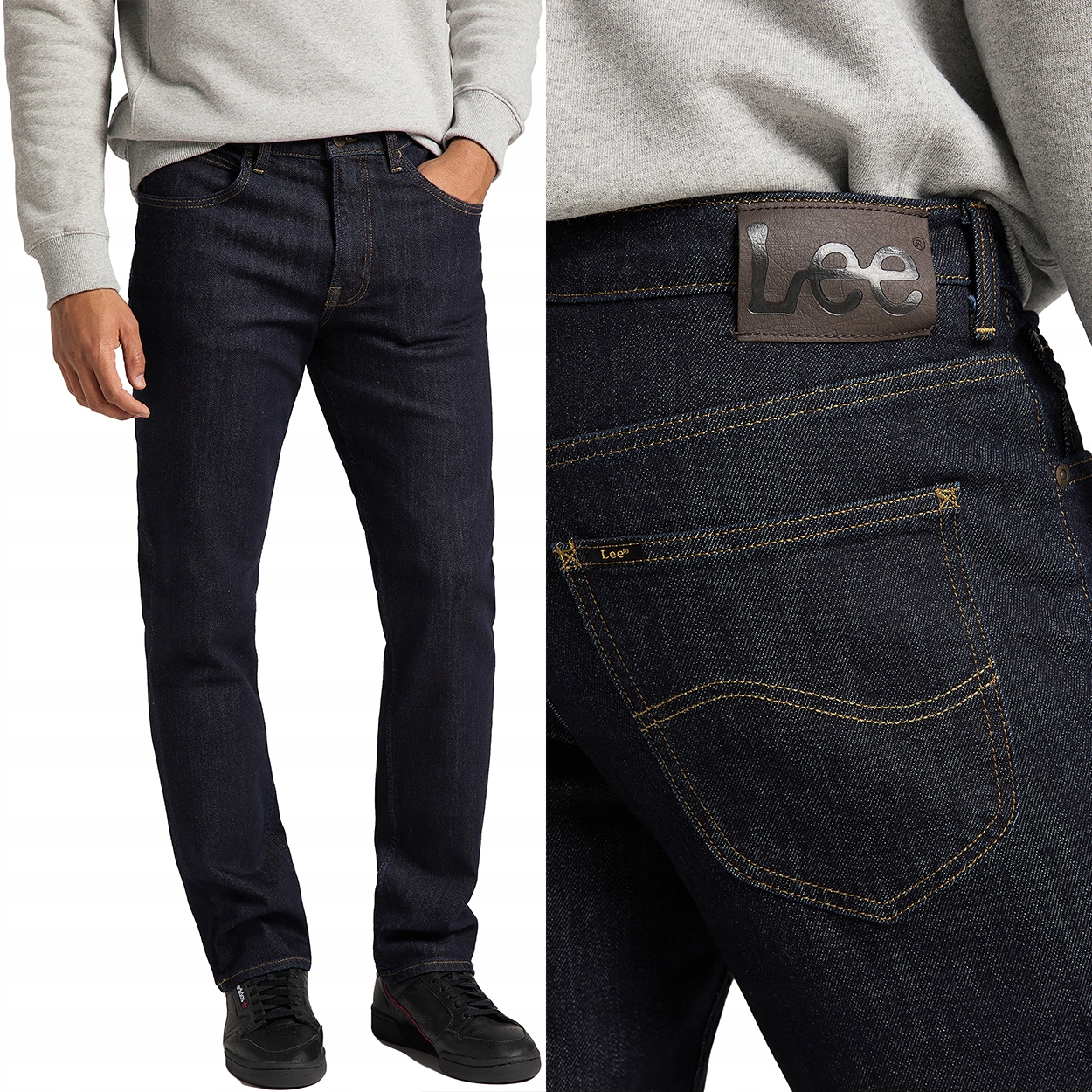 Lee Brooklyn straight klasické tmavé džínové kalhoty W46 L34