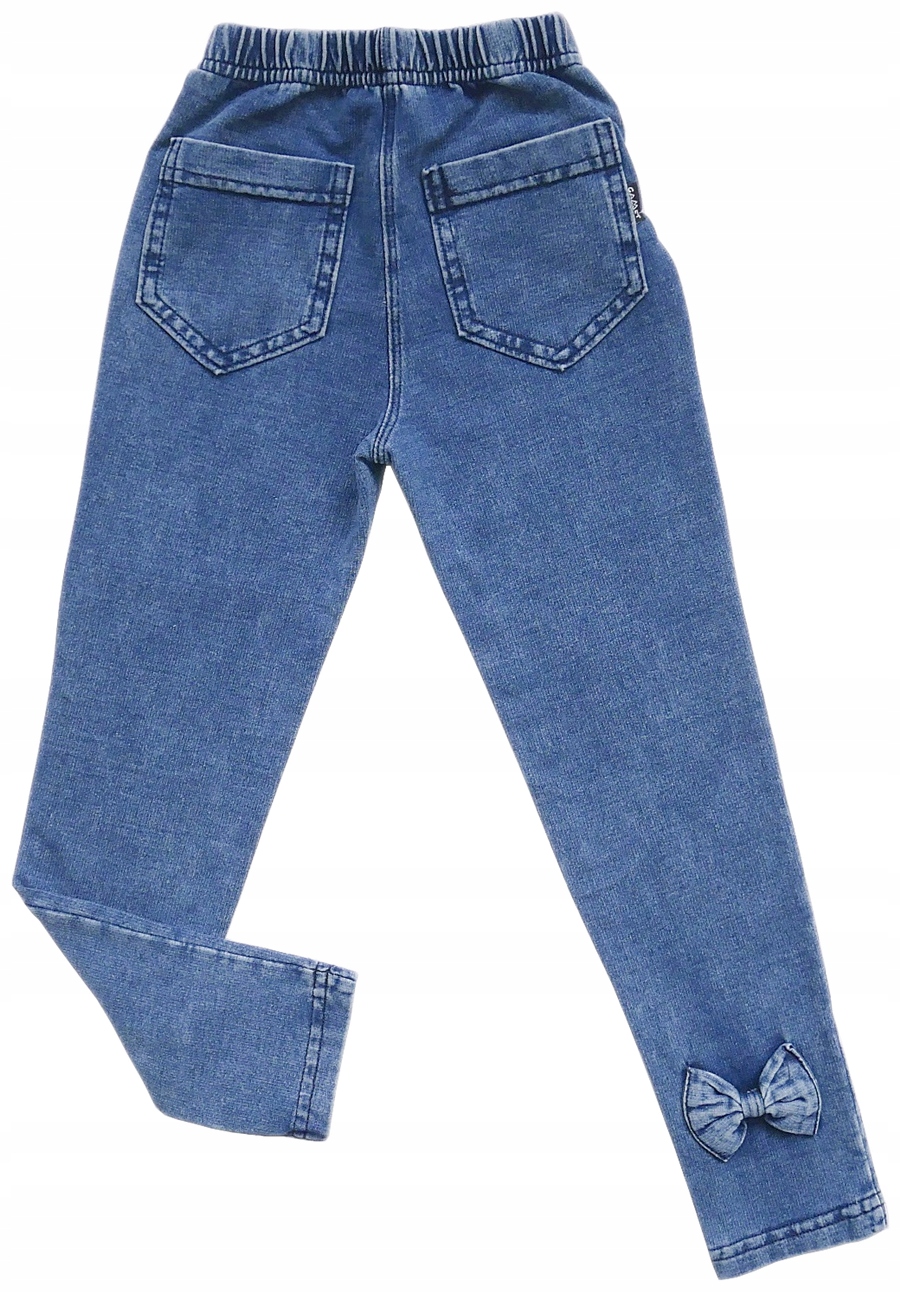 Spodnie legginsy ala jeans kokardka niebieskie 140 Marka GAMET