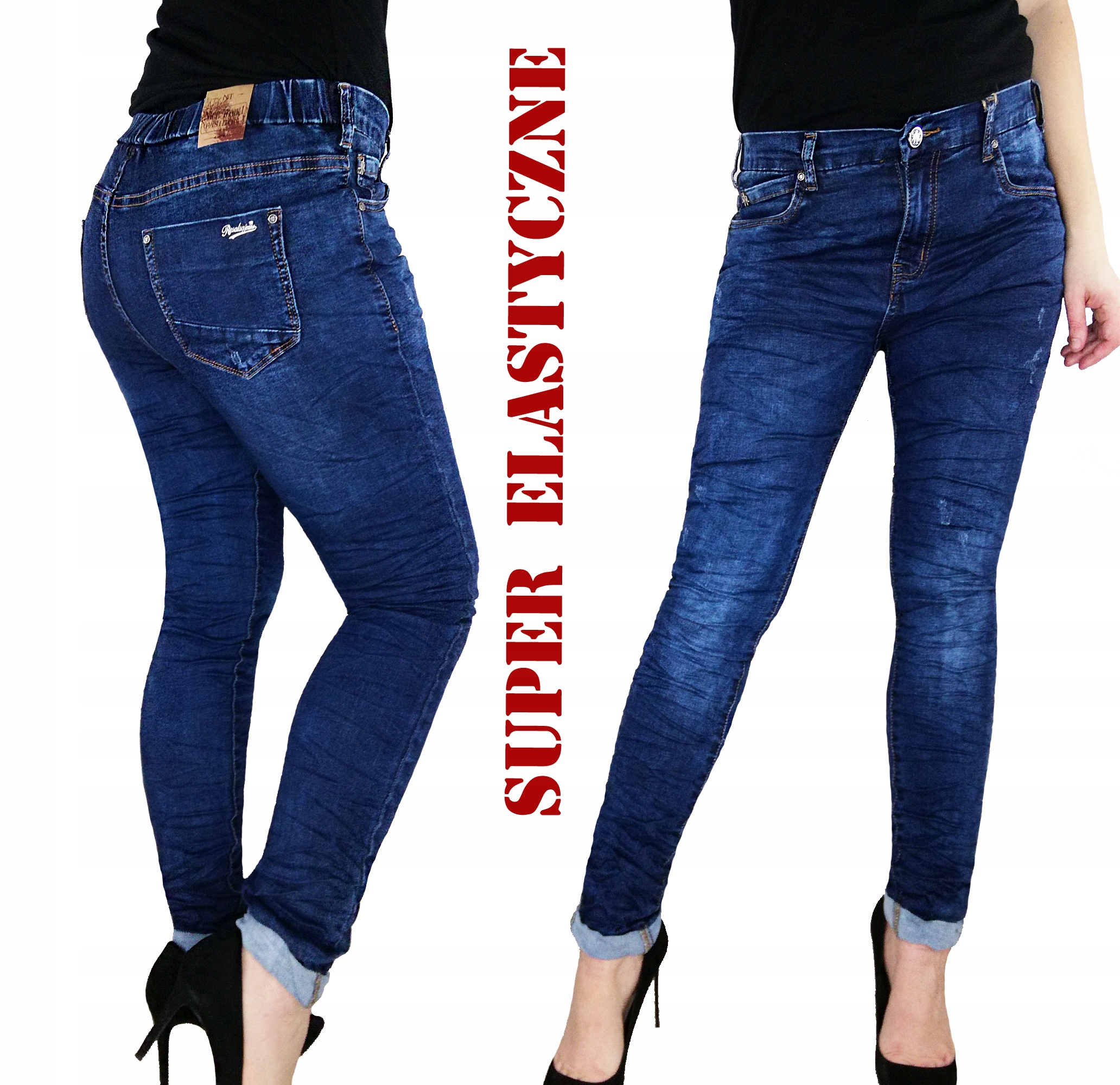 

Super Wygodne Jeansy Tył Na Gumkę XXL/3XL 33
