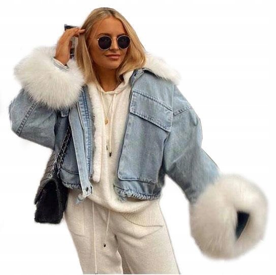 

Kurtka Jeansowa Z Futerkiem Katana Futerko Miś XL