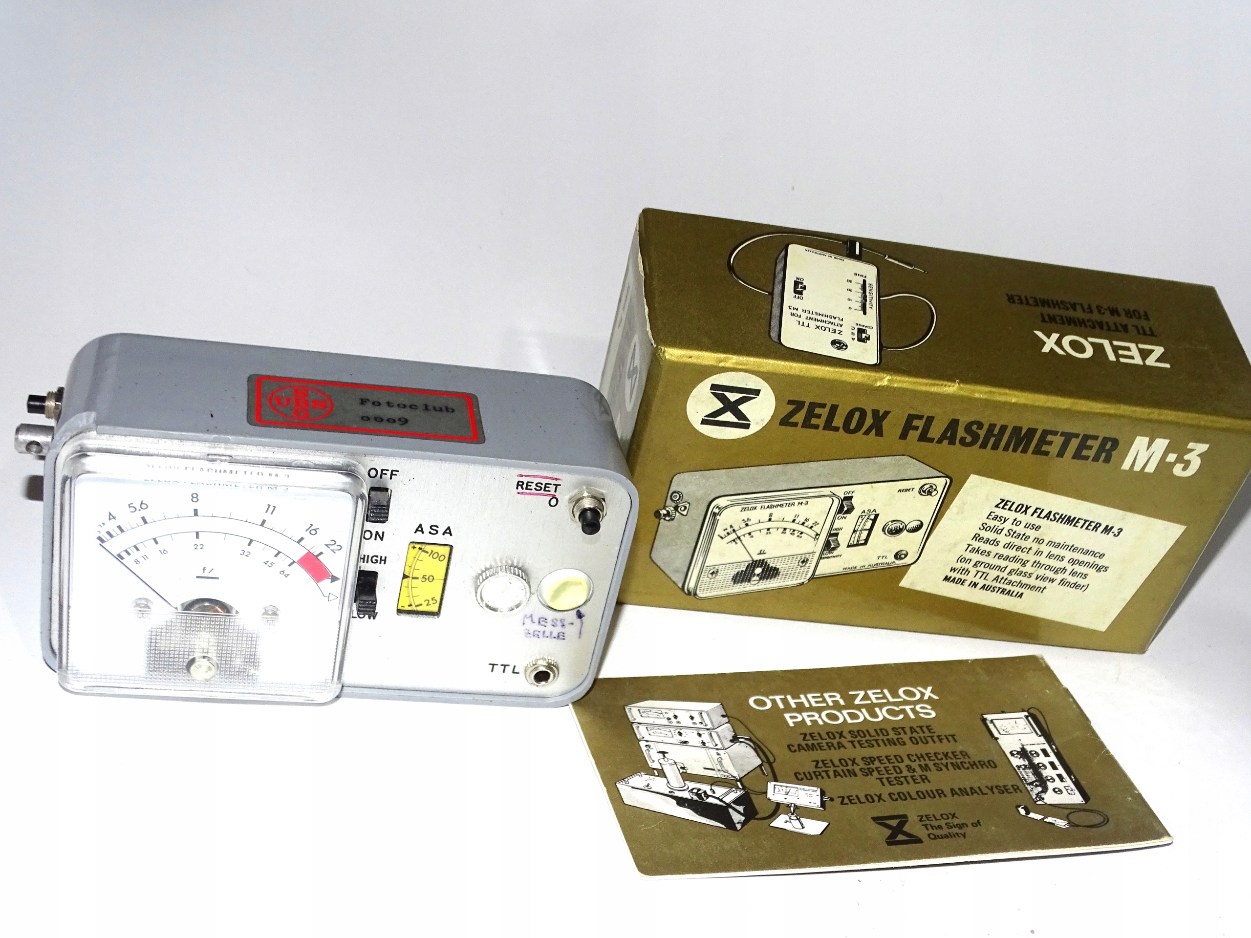 ANALOGOWY ŚWIATŁOMIERZ ZELOX M-3 / AUSTRALIA / VINATGE