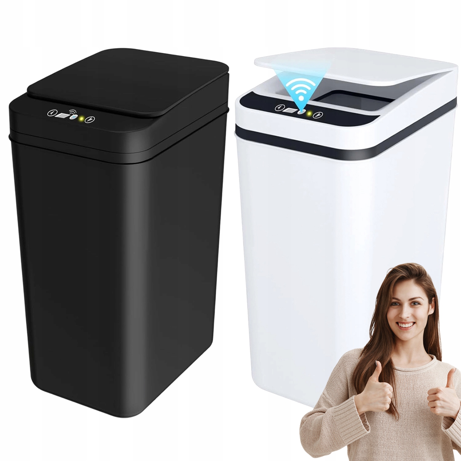 Automatyczny kosz na śmieci z czujnikiem ruchu 12L bezdotykowy cichy 2szt
