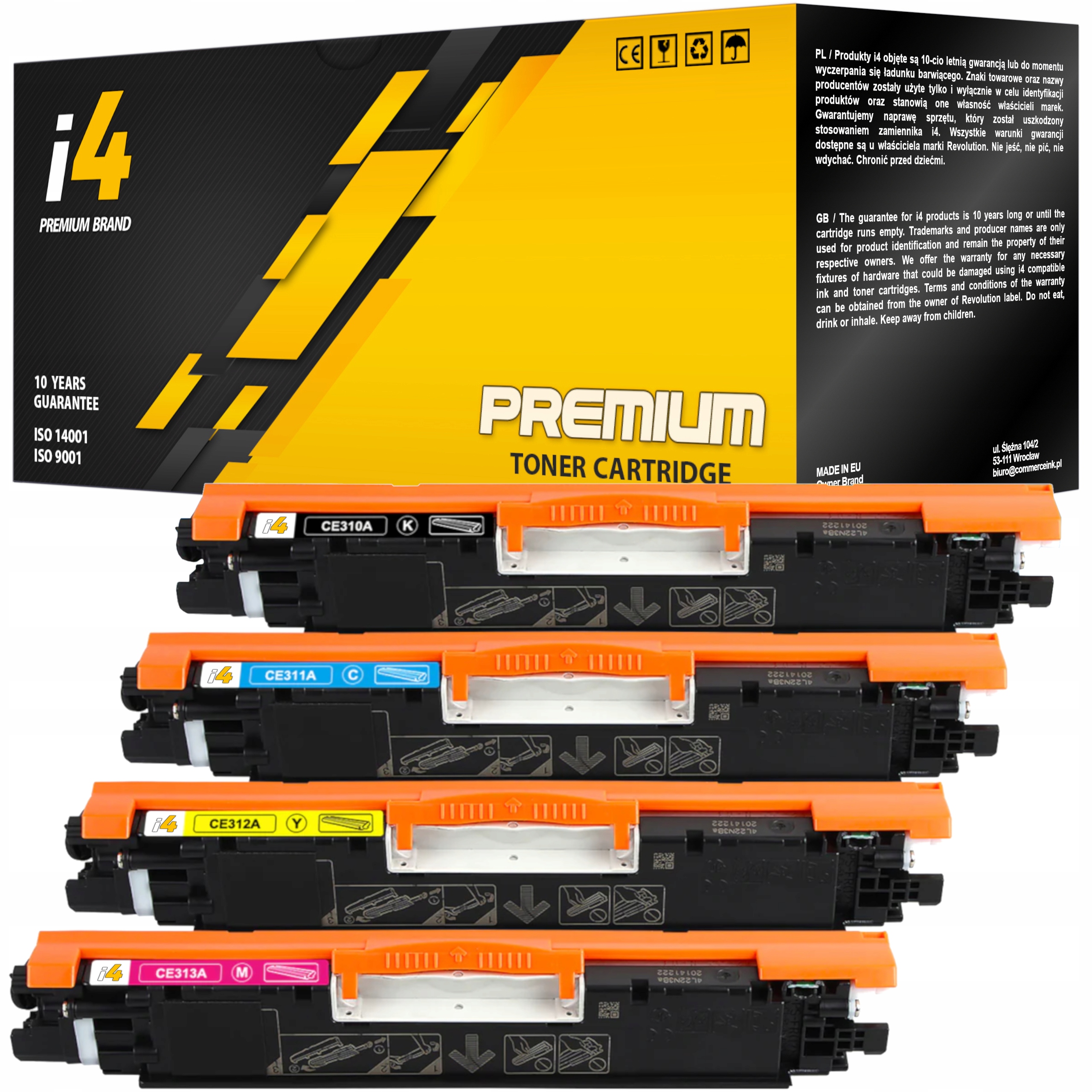 4x Tonery XL Do Drukarki Hp Laserjet Pro CP1025 CP1025nw Mfp M175a M175nw