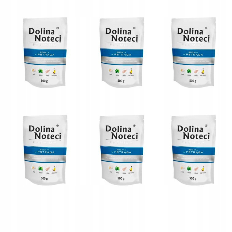 Levně Krmivo mokré Dolina Noteci Premium pstruh 500g 6 Ks