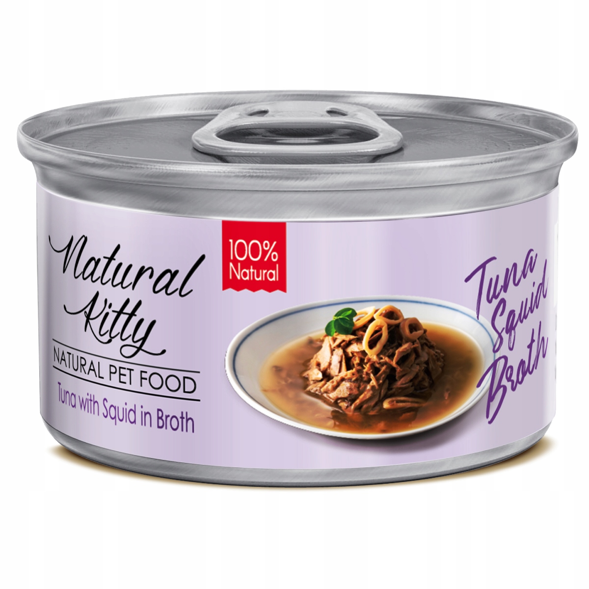 Levně Natural Kitty Premium 100% mokré krmivo pro kočky tuňák kalamar 24x80g