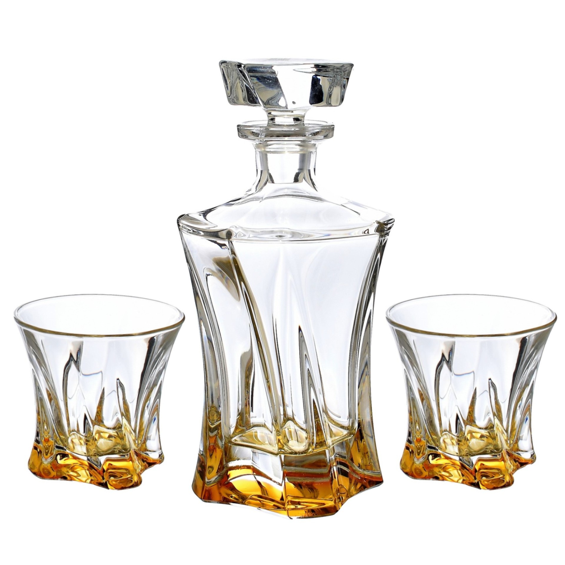 Whisky set karafa 2 poháre Aurum Cooper 320 ml, odtieň Amber