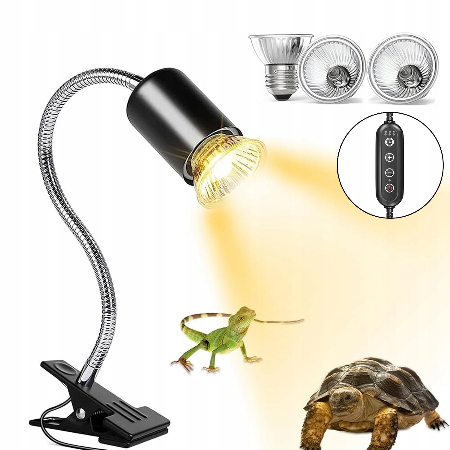 Levně Topná Lampa Želva, 3 Žárovky Uva Uvb 50W E27, Topná Lampa Pro Plazy