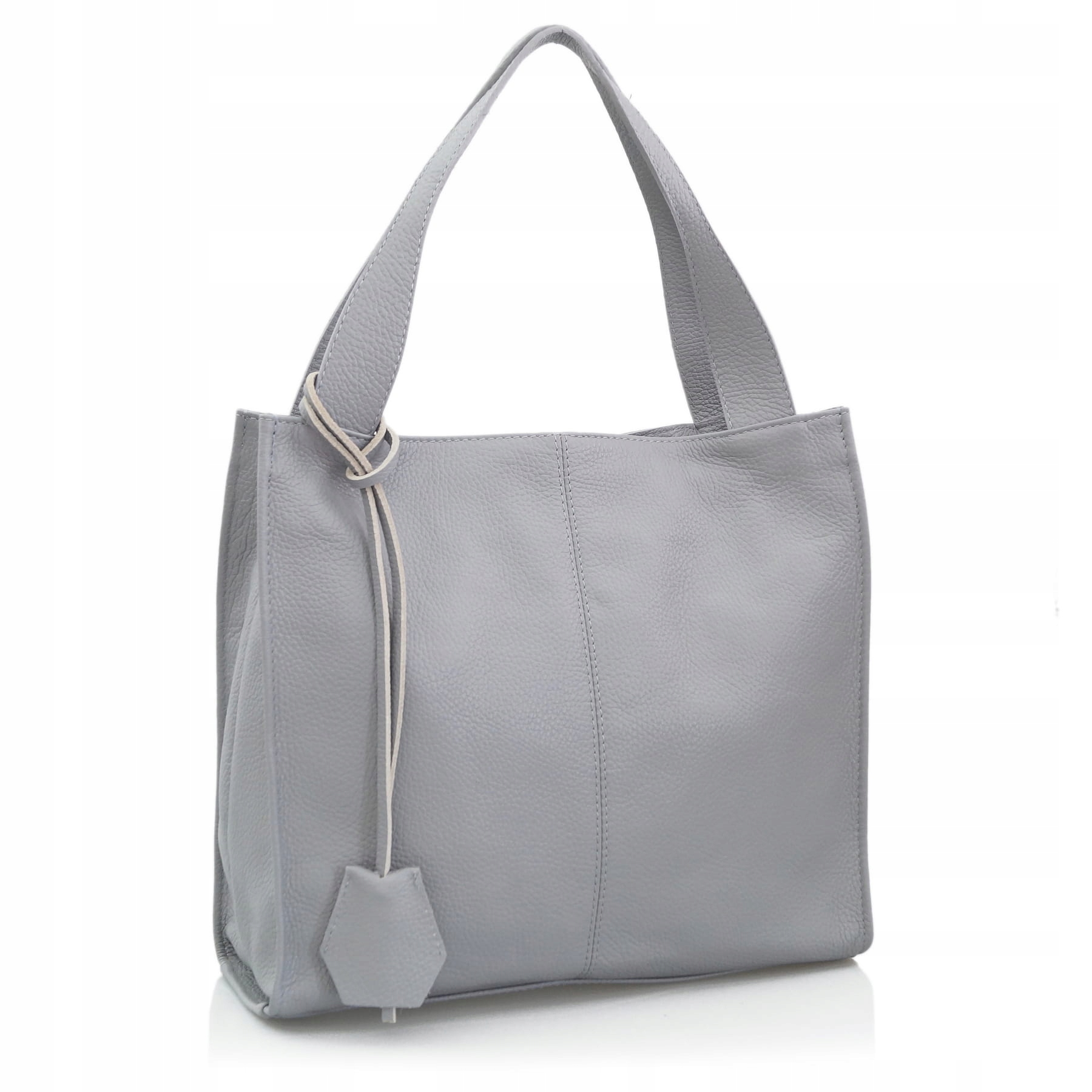 

Torebka skórzana shopper klasyczna J.szara