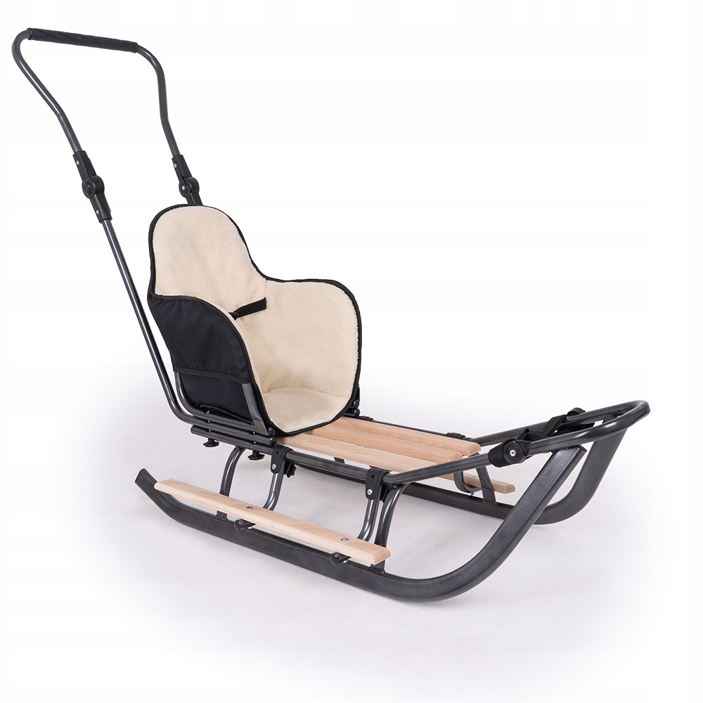 Sanki z oparciem pchaczem i ocieplaczem + podnóżki