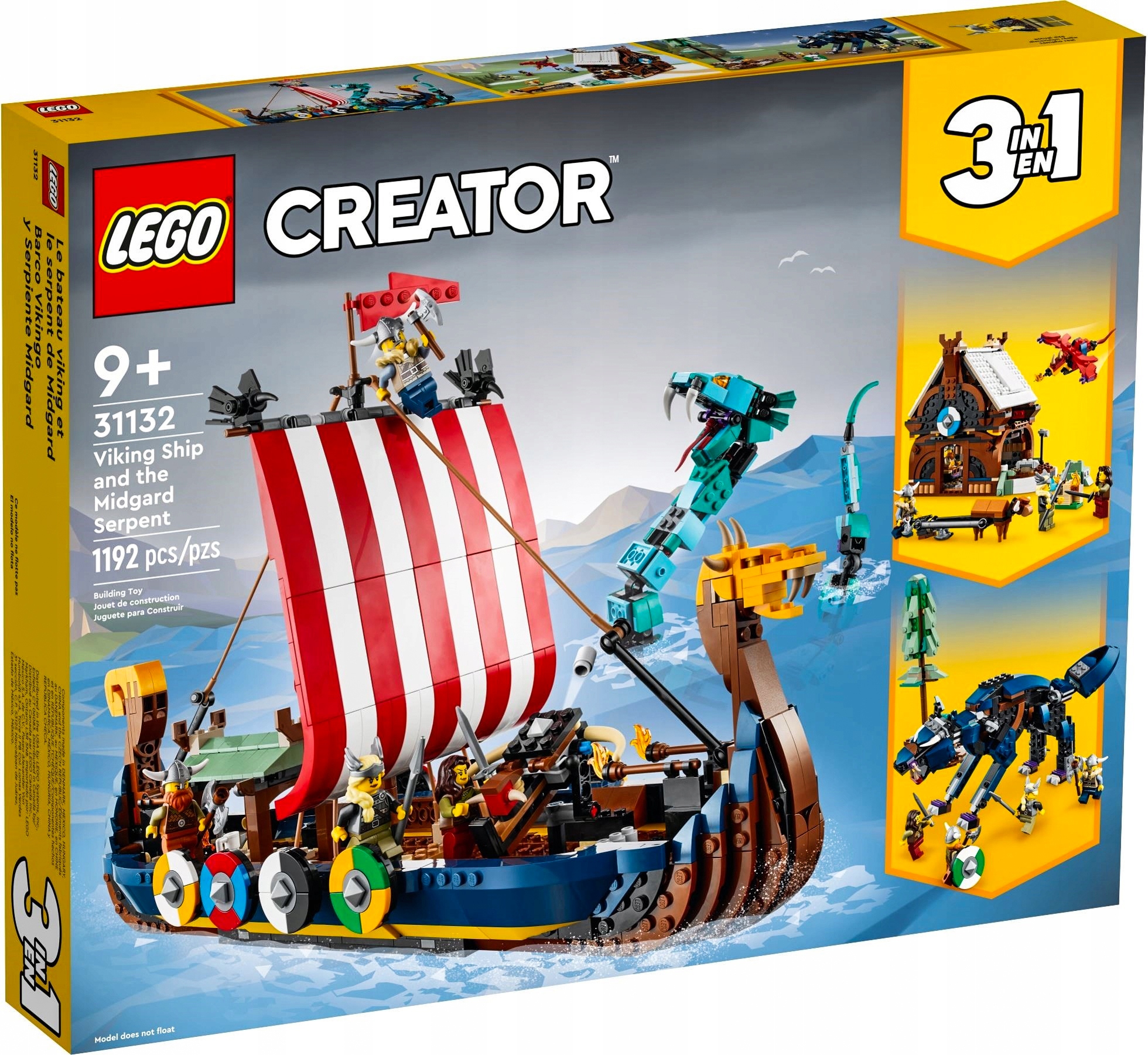 LEGO CREATOR 3W1 STATEK WIKINGÓW WĄŻ Z MIDGARDU