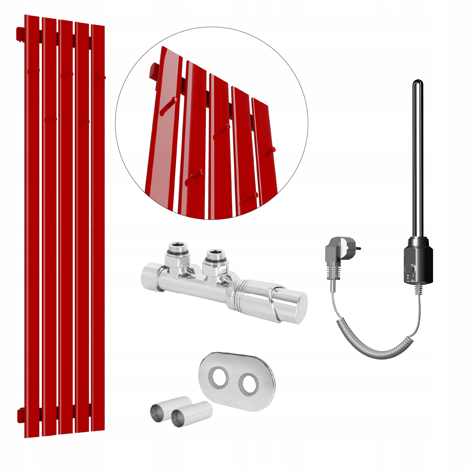 Set Vodní a elektrický ohřívač Bellohook 180x38 Červený