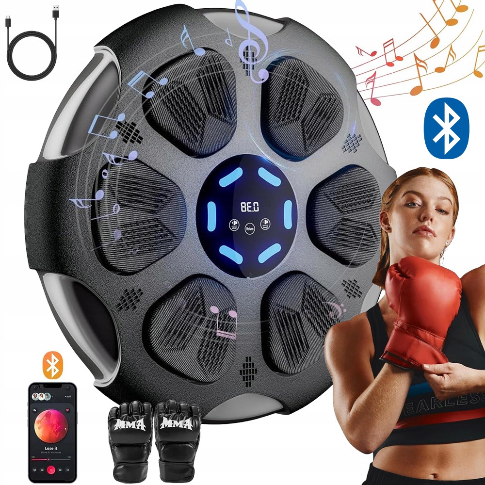 Music Boxing Machine Boxovací Stěna Hudební Štít Bluetooth Rukavice