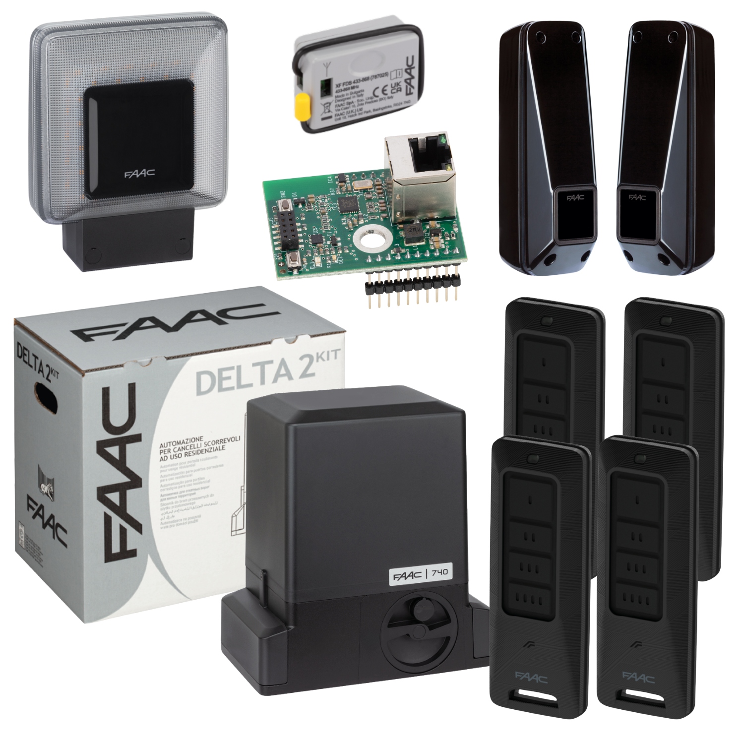 Faac DELTA2+ Smart WiFi Xwbl+ Lampa+ Pilot XT4 Fds 4szt napęd bramy