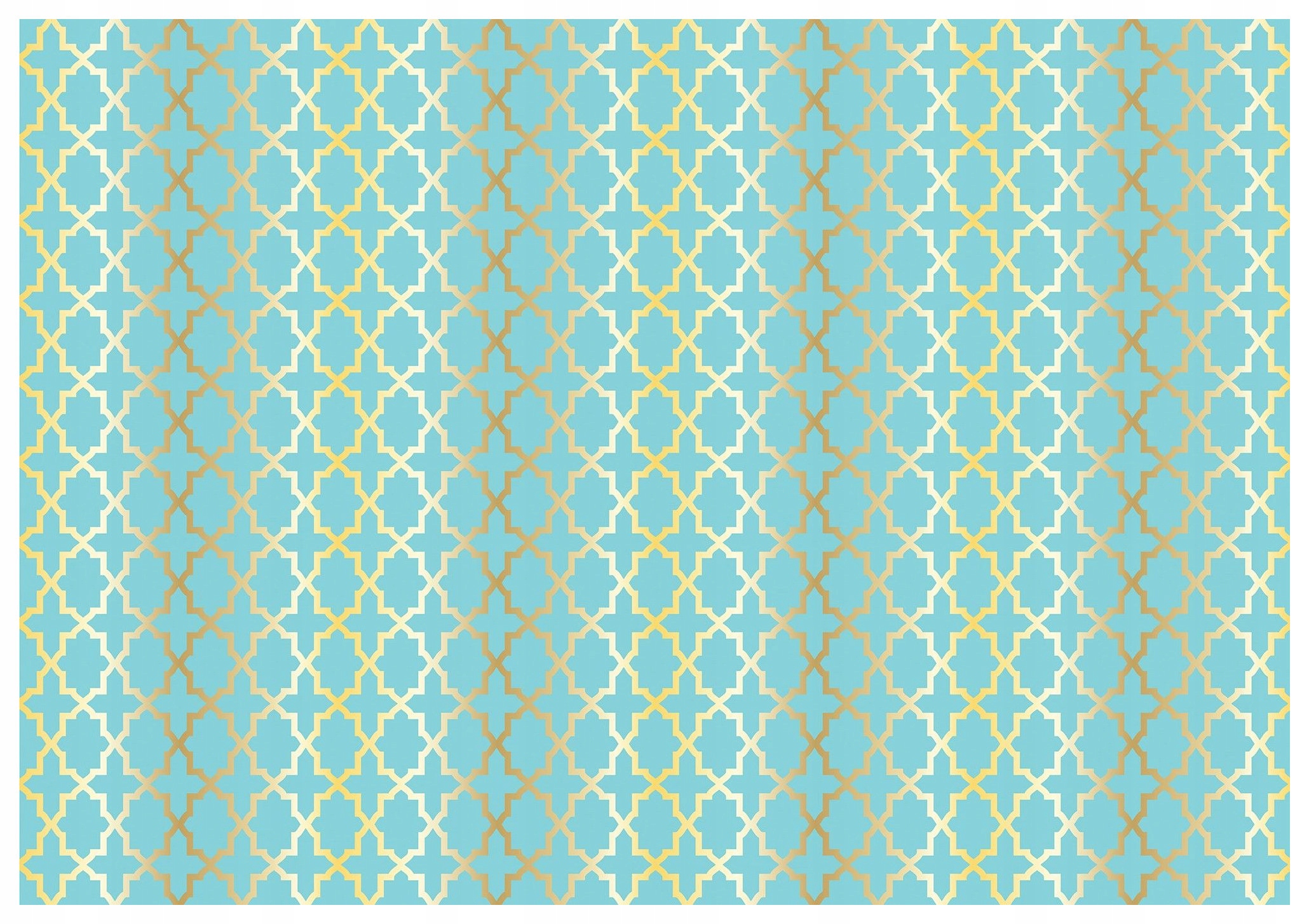 Vliesová fototapeta Zlatá geometrie na tyrkysovém pozadí vzor 520x318 lepidlo