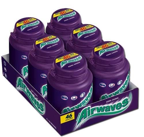 Žvýkačky Airwaves cool cassis v dóze 46 dražé (6 x 64g)