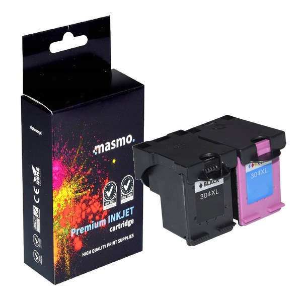 Sada 2 x inkoustů Masmo pro Hp 304 DeskJet 2620 2630 3720 3730 3750 3760