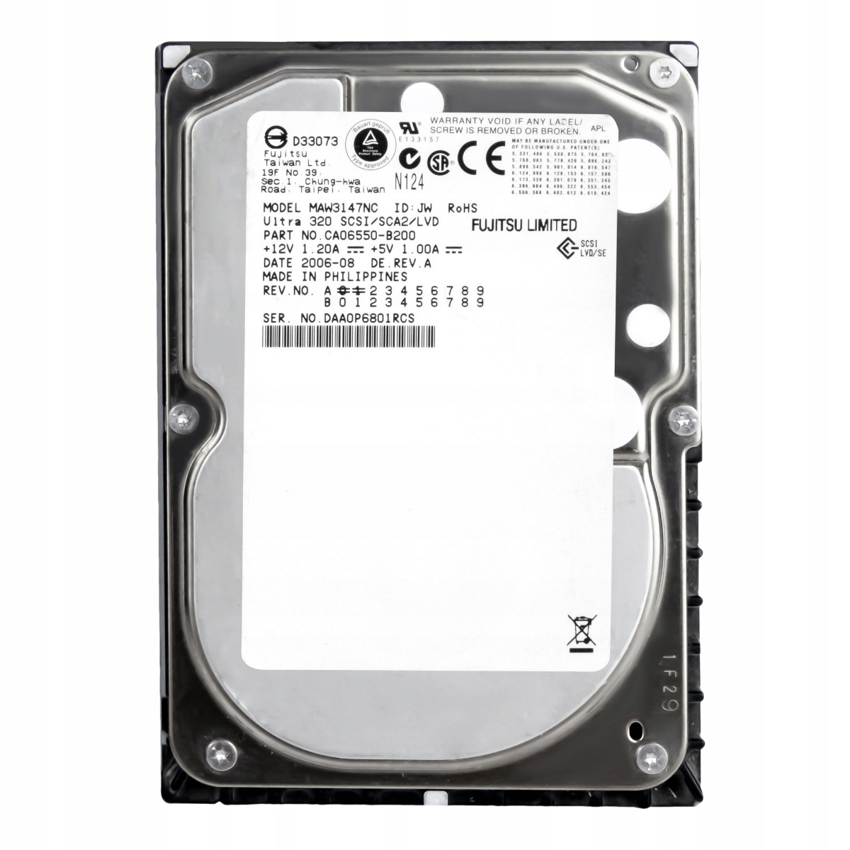 Fujitsu 146GB 10K Scsi U320 Scsi 3.5" MAW3147NC