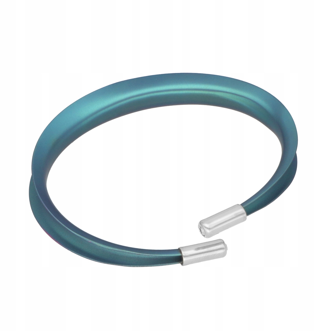 Nasazovací náramek z tyrkysového titanu stříbro