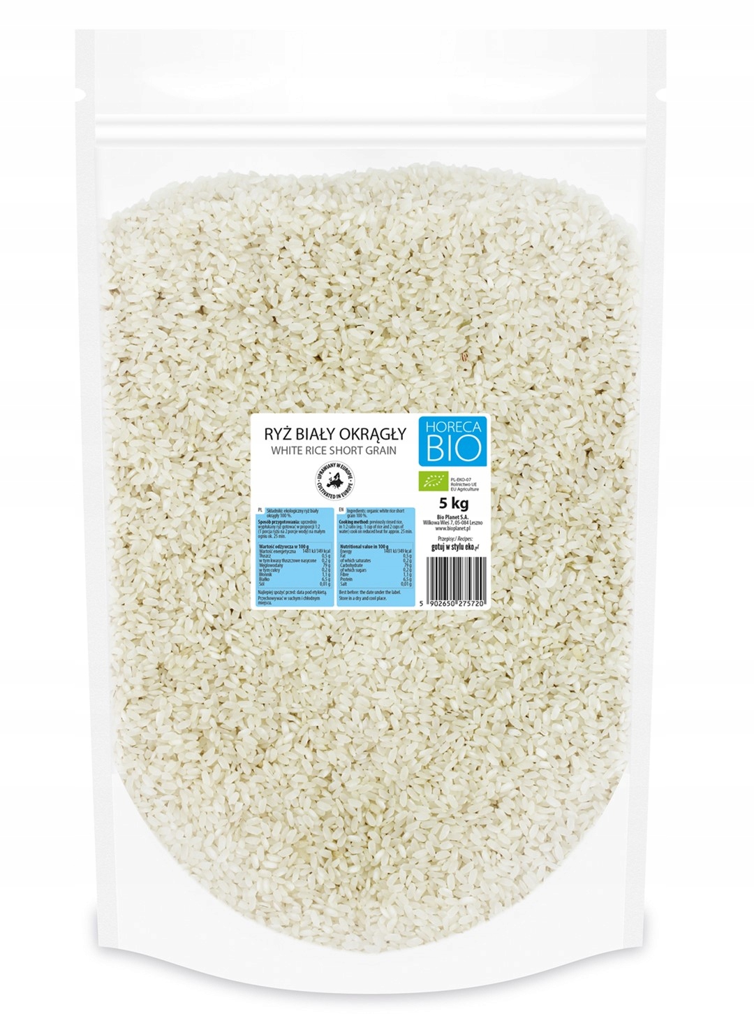 Levně 1X Horeca Rýže bílá kulatý Bio 5 kg Horeca