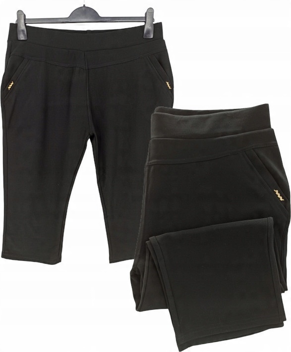 

Spodnie Duże Leginsy damskie 3/4 Czarny 3XL/4XL