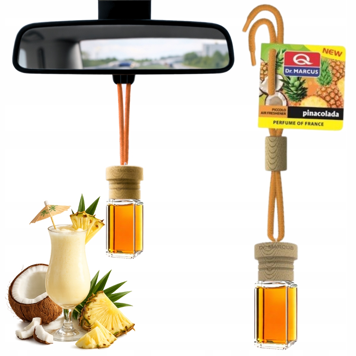 Zapach do samochodu, buteleczka na lusterko Dr. Marcus Piccolo Pina Colada