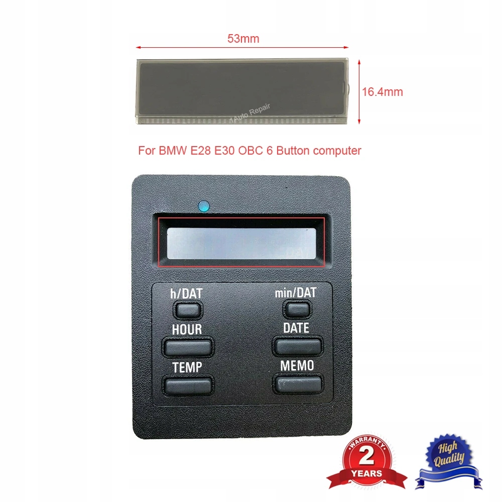 For BMW E24 E28 E30 6 Button Board Computer BC1 OBC LCD Display 6213