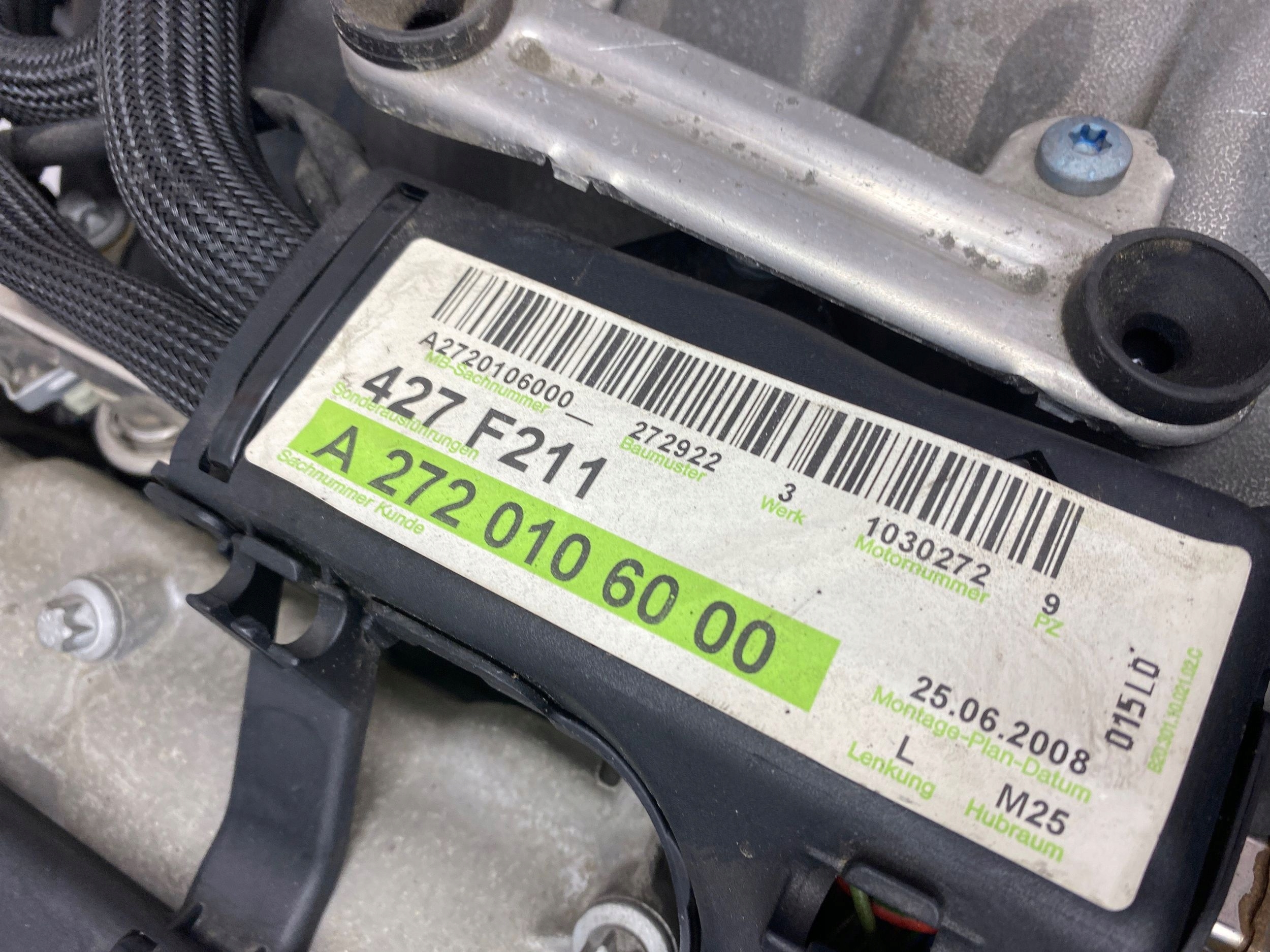 engine complete 272.922 Mercedes E230 W211 2008r V6 2,5 M272 272922