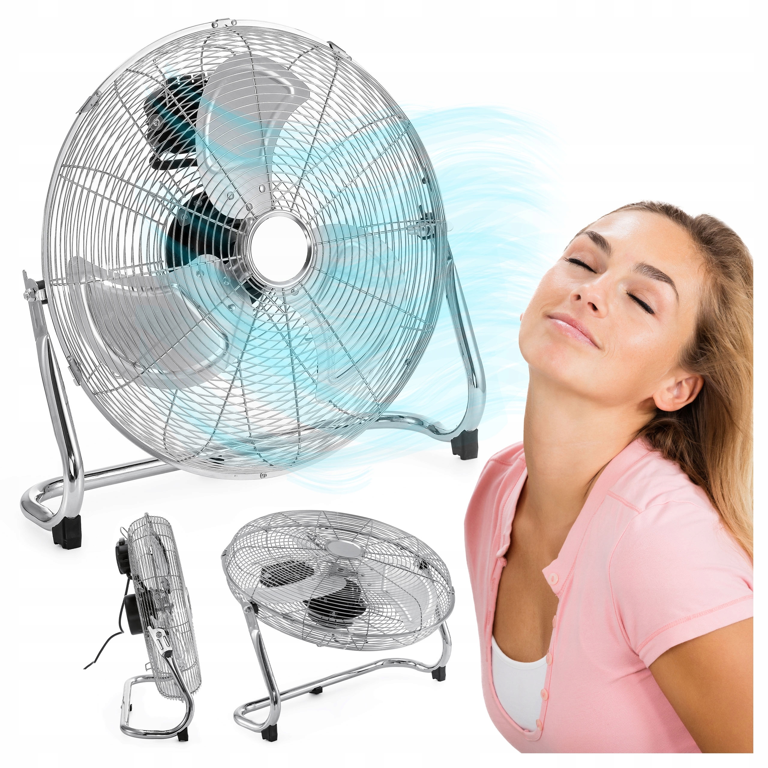 Stojanový podlahový ventilátor Tyber silver 120W