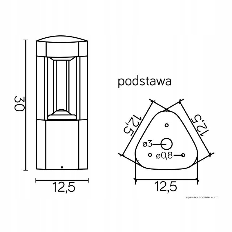 Lampa ogrodowa stojąca Słupek GX53 30 cm PREMIUM Marka SuperLED