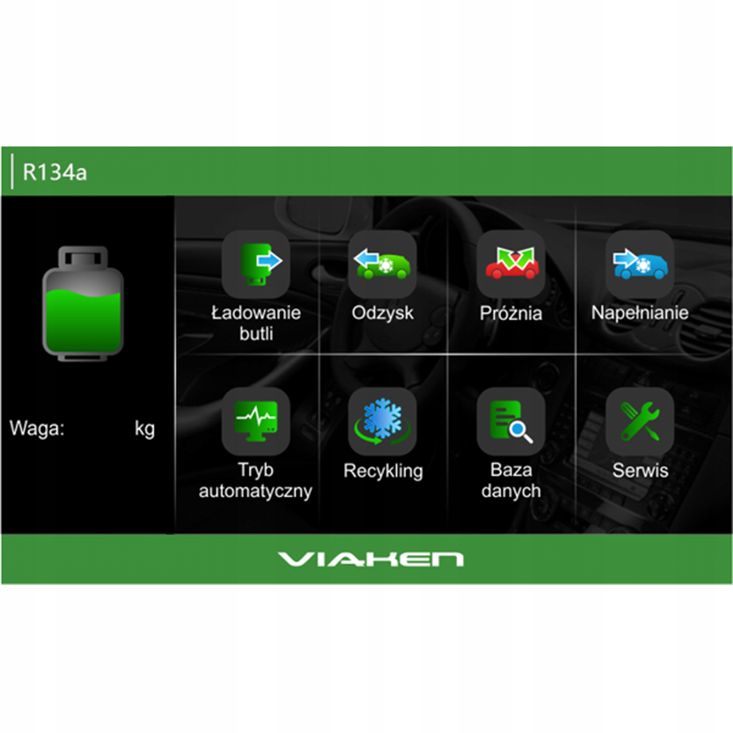 STACJA KLIMATYZACJI VIAKEN X545 AUTOMAT J POLSKI Coolant R134A
