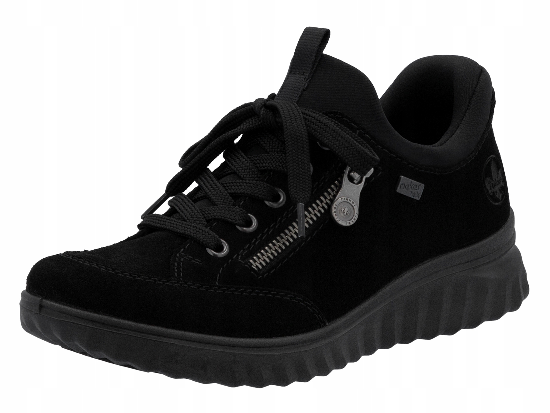 Rieker 59052-00 vel.38 černé dámské kožené polobotky Ready2Go Tex