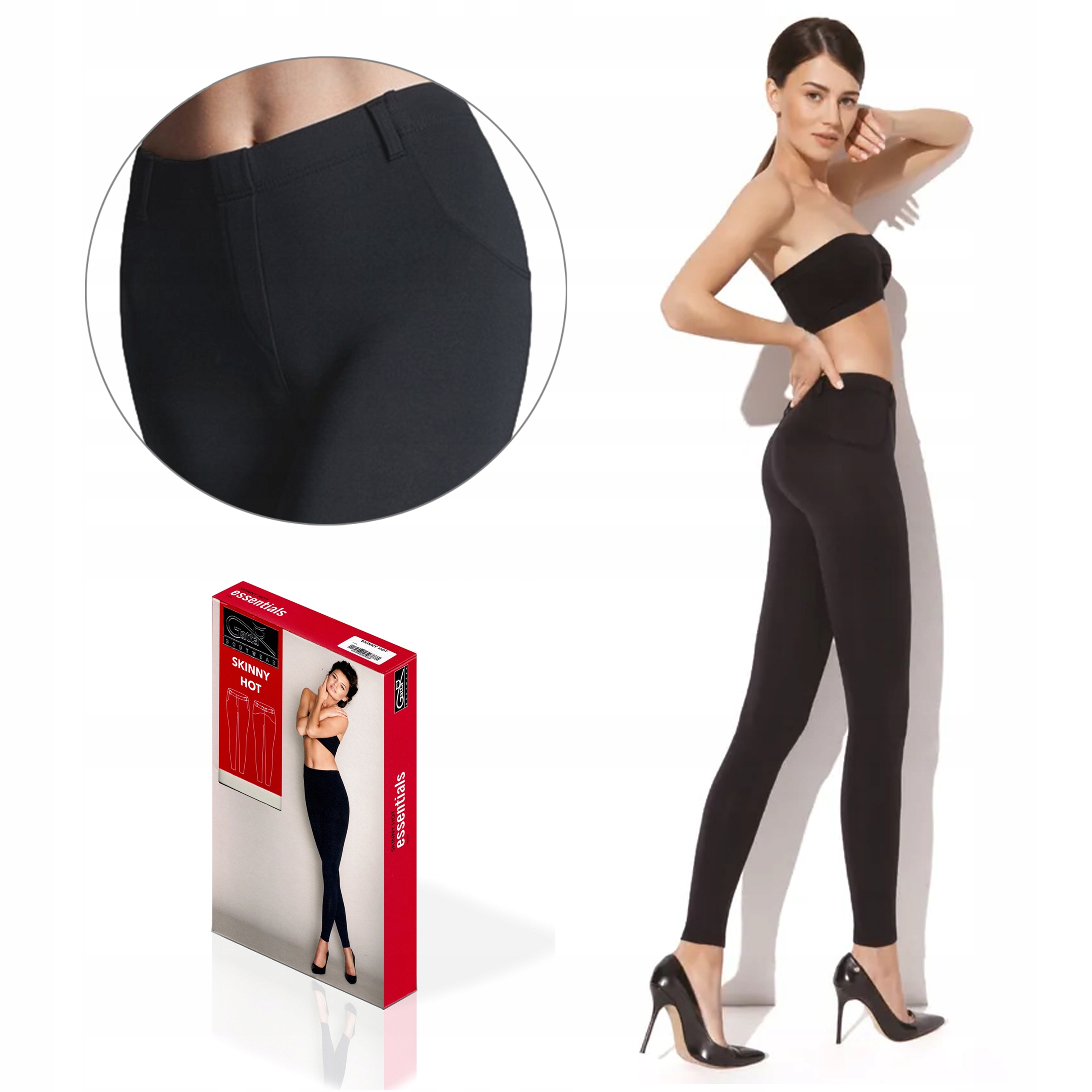

Leginsy Gatta Skinny Hot, spodnie, czarne, XL