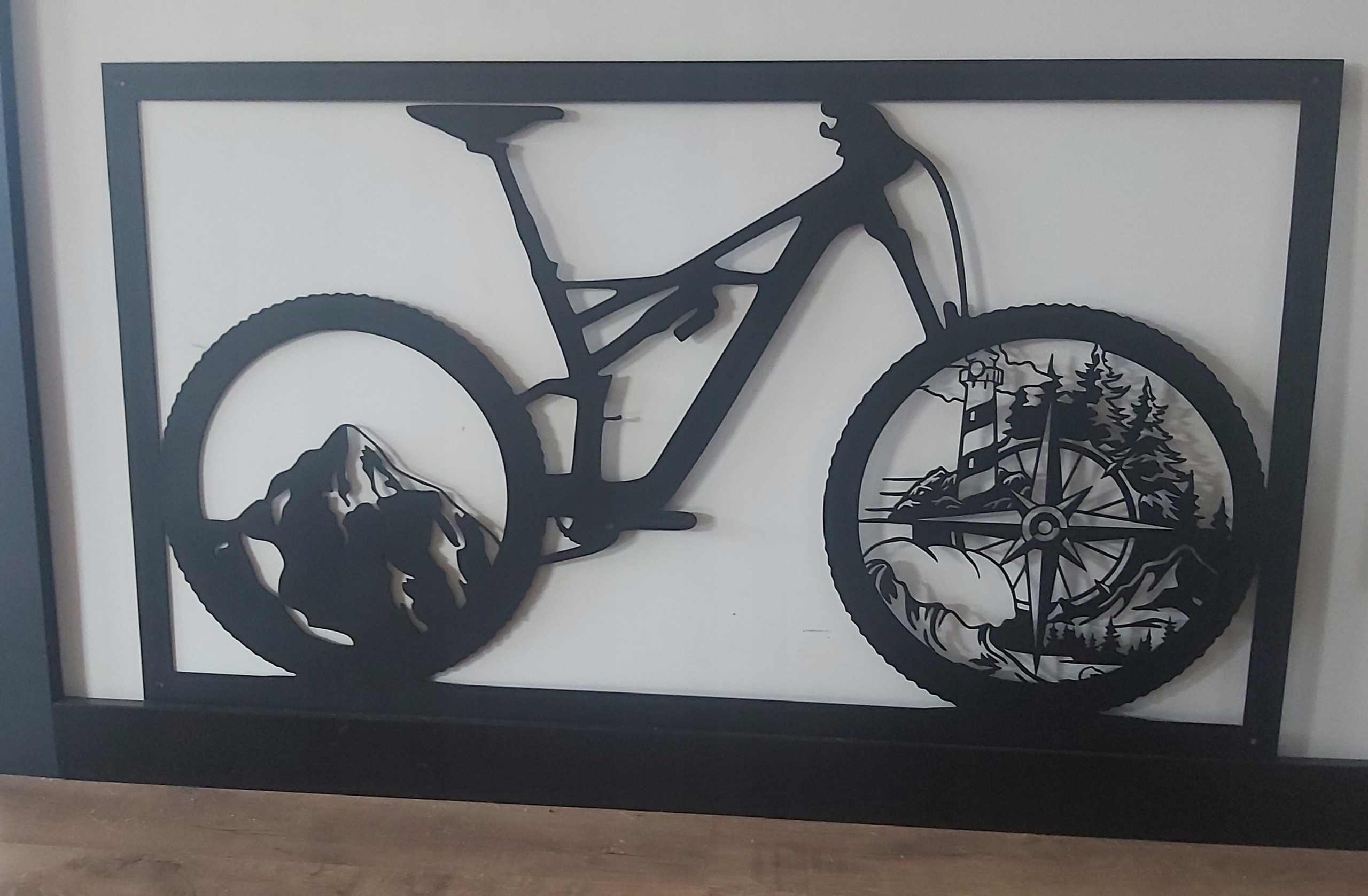 Na magnety Kovová tabuľa Bicykel hory more cestovanie 105x60 cm