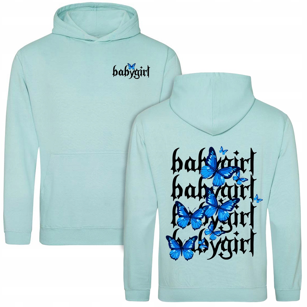 mikina s kapucí Peppermint Babygirl Potisk Přední část Zadní část Pro Mládež Wz Vel S