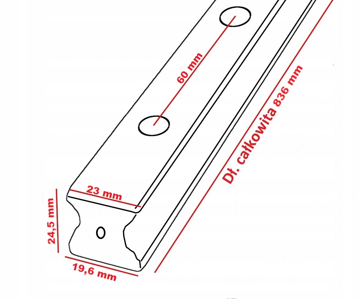 PROWADNICA LINIOWA REXROTH 836mm R160526431 Rodzaj inny