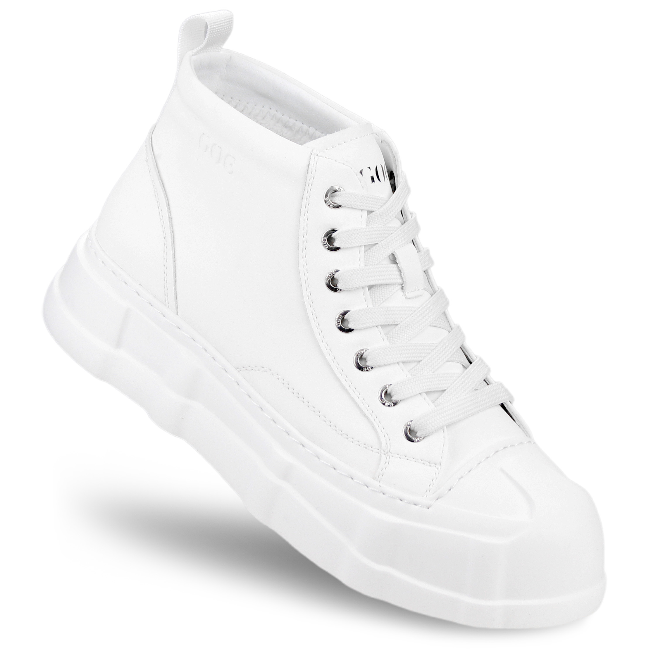 Buty męskie Zimowe ocieplane Goe Skórzane trapery OO1N4008 białe 42