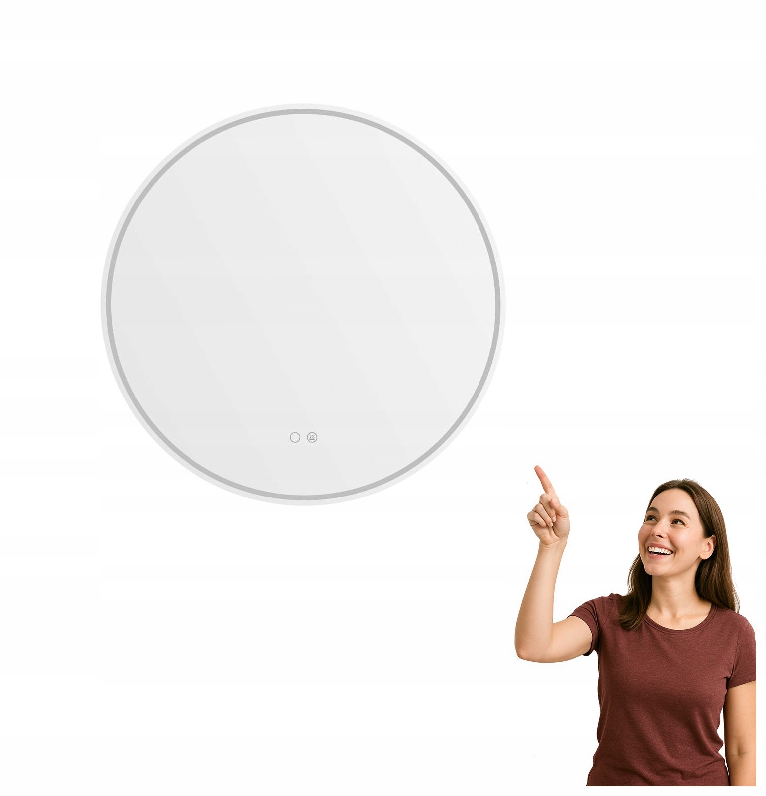 Okrúhle vyhrievané zrkadlo do kúpeľne s Led podsvietením 36W D3004-80 Zum