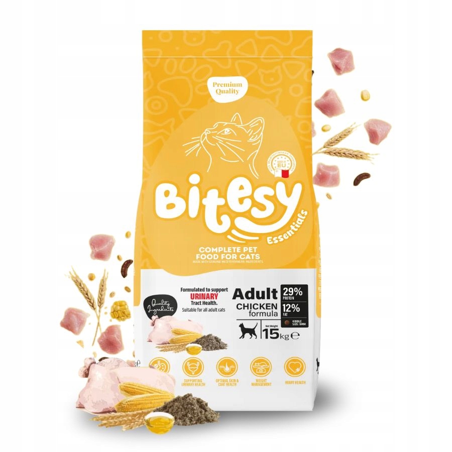 Bitesy Karma sucha dla kotów z problemami dróg moczowych Kurczak 15kg