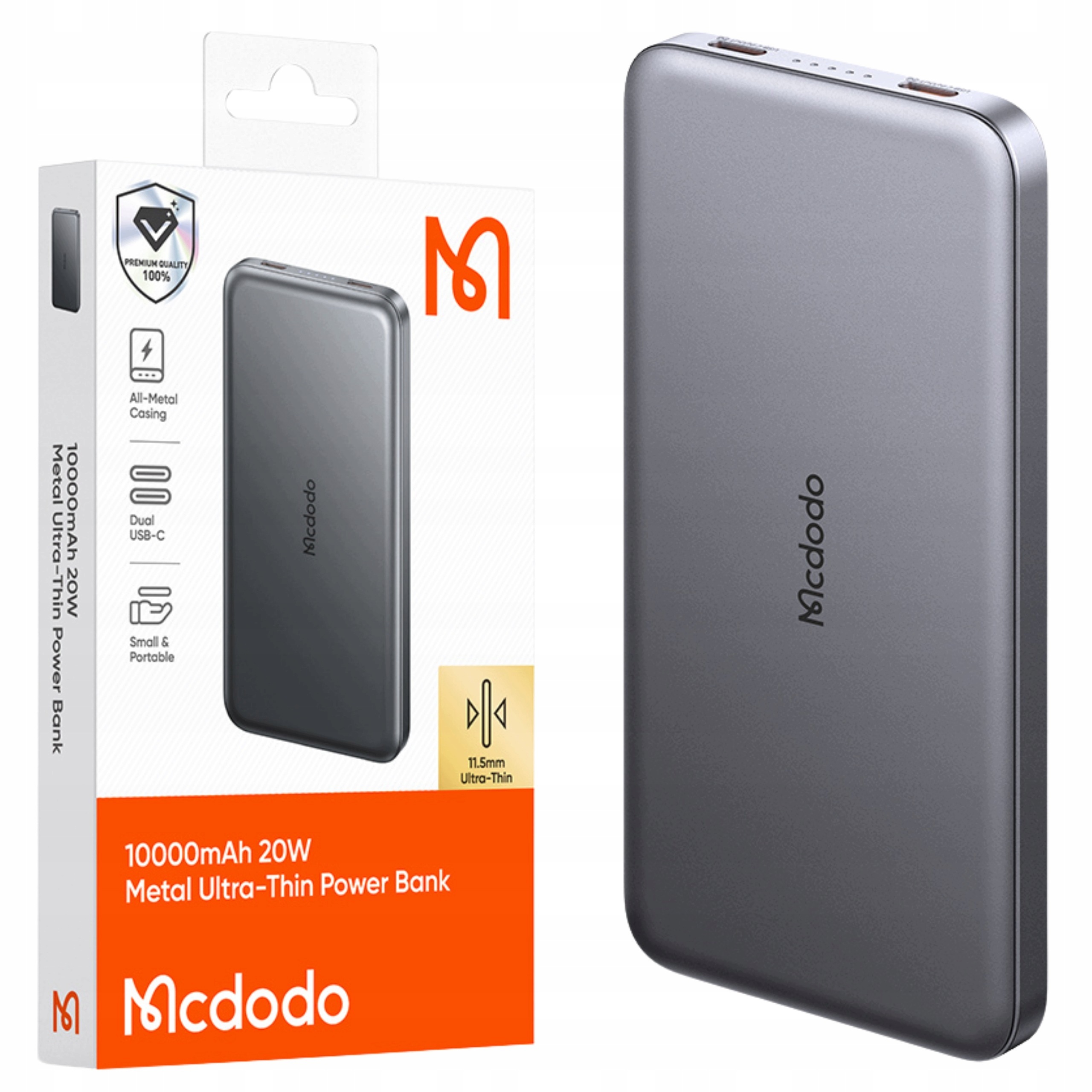 Mcdodo Powerbanka Pro Telefon Rychlé Nabíjení 10000 Mah 2 X Usb-c 20 W