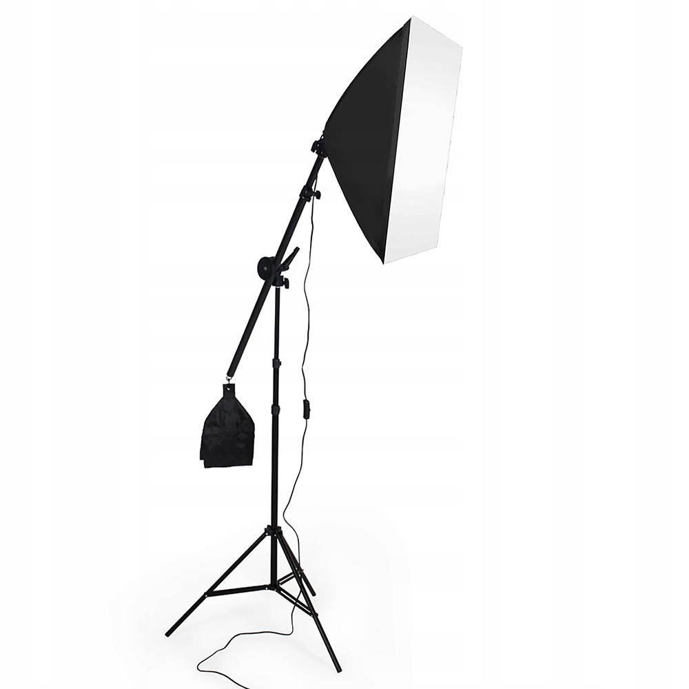 Zestaw oświetlenie studyjne softbox 50x70 cm torba statyw żarówka